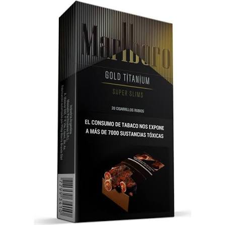 CIGARRILLOS MARLBORO GOLD TITANIUM SUPER SLIMS BOX  20 (EX VIRGINIA EX PARL